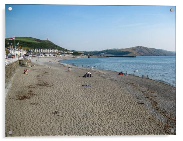 Serene Aberystwyth Beachscape Acrylic by Wendy Williams CPAGB