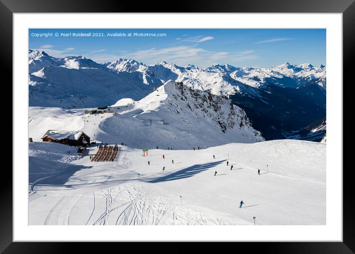 St Anton Alpine Ski Slopes Austria Framed Mounted Print by Pearl Bucknall