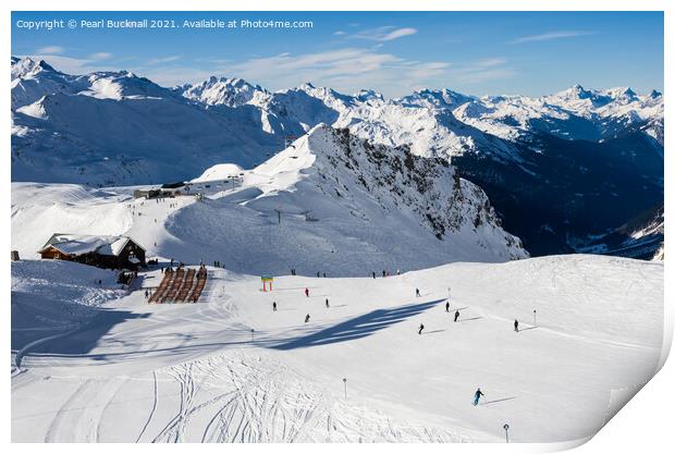 St Anton Alpine Ski Slopes Austria Print by Pearl Bucknall