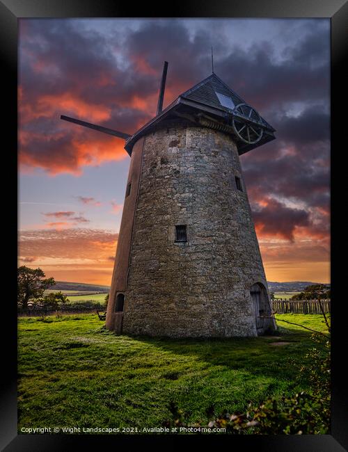 Bembridge Windmill Sunset Isle Of Wight Framed Print by Wight Landscapes