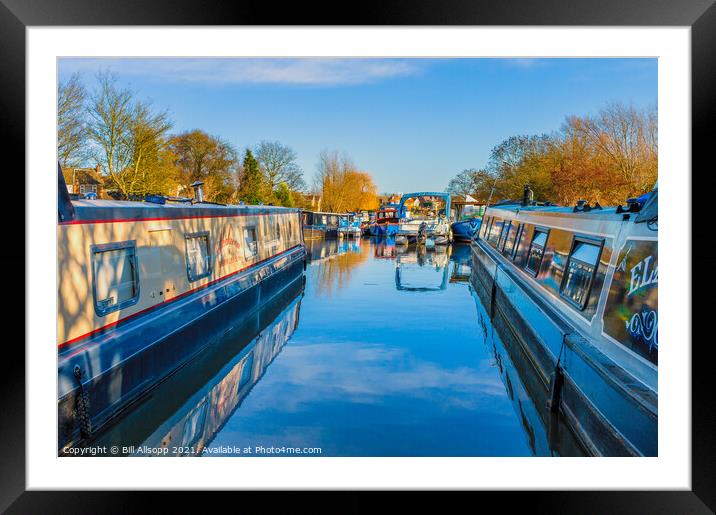 Narrowboats at Barrow on Soar, Leicestershire. Framed Mounted Print by Bill Allsopp