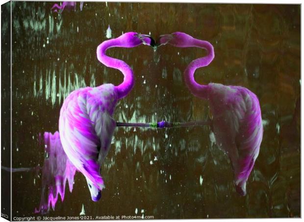 Purple flamingo Canvas Print by Jacqueline Jones