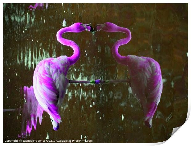 Purple flamingo Print by Jacqueline Jones