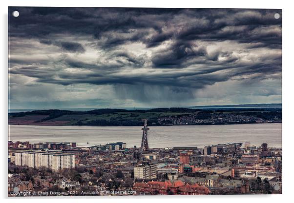 Angry Skies over Dundee Acrylic by Craig Doogan