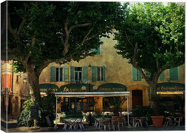 Inviting Cafe in Orange, France Canvas Print by Jacqi Elmslie