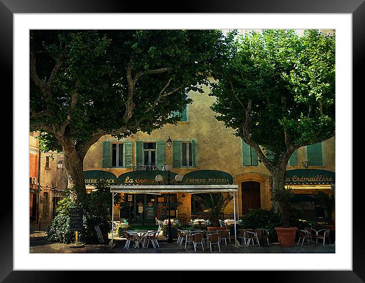 Inviting Cafe in Orange, France Framed Mounted Print by Jacqi Elmslie