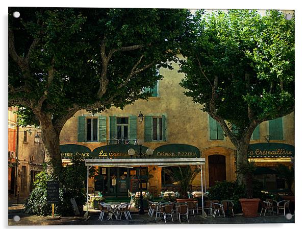 Inviting Cafe in Orange, France Acrylic by Jacqi Elmslie