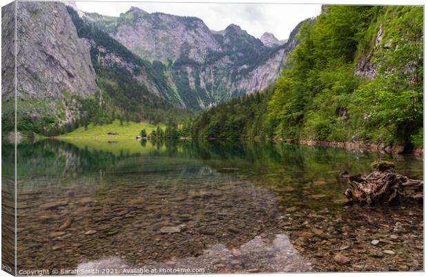 Obersee Lake by Königsee in Bavaria Canvas Print by Sarah Smith