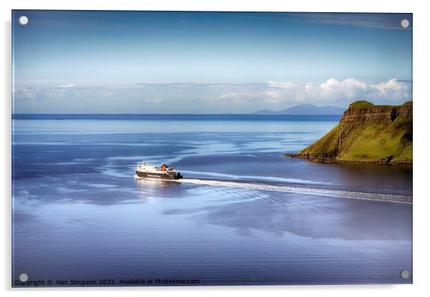 Uig Ferry Acrylic by Alan Simpson