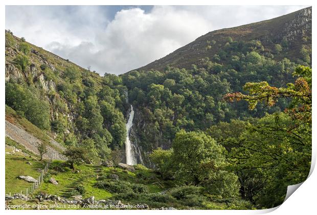 Aber Falls near Abergwyngregyn Snowdonia Gwynedd Print by Nick Jenkins