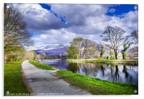 Caledonian canal. Acrylic by Bill Allsopp