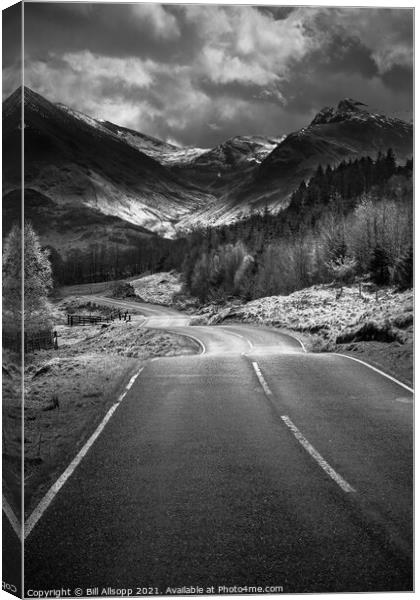 Mountain road #3 Canvas Print by Bill Allsopp