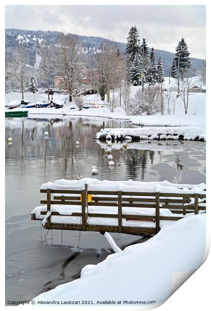 Lac de Joux In Winter Print by Alexandra Lavizzari