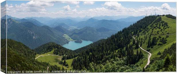 Herzogstand Mountain in Bavaria Canvas Print by Sarah Smith