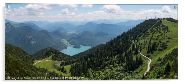 Herzogstand Mountain in Bavaria Acrylic by Sarah Smith