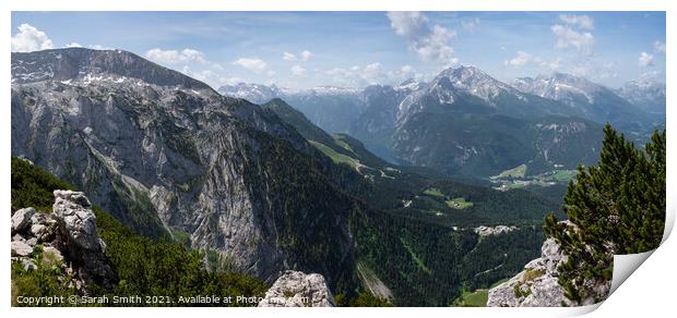 View from the Eagle's Nest in Berchtesgaden  Print by Sarah Smith