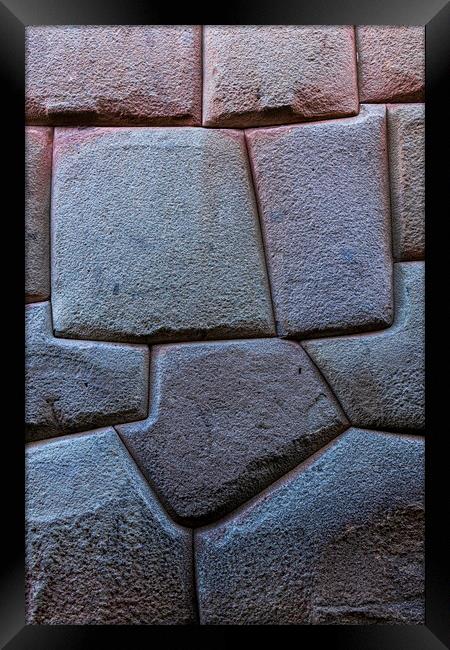 Inca wall, Cusco, Peru Framed Print by Phil Crean