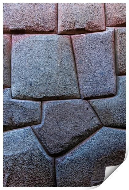 Inca wall, Cusco, Peru Print by Phil Crean