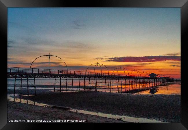 Southport Pier at Golden Hour  Framed Print by Phil Longfoot