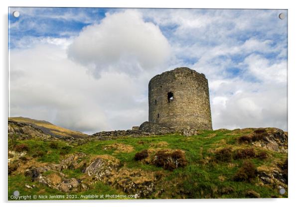 Dolbadarn Castle Tower Llanberis Gwynedd Acrylic by Nick Jenkins