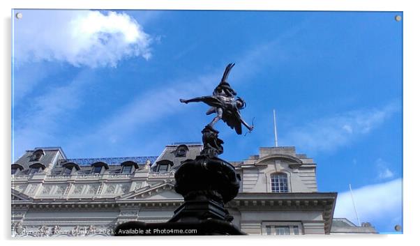 Statue of Eros. Piccadilly Circus Acrylic by Kevin Plunkett