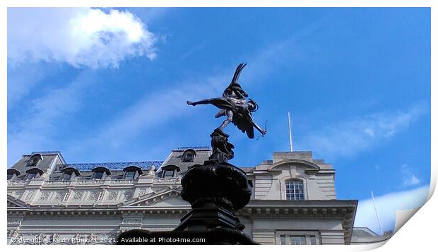 Statue of Eros. Piccadilly Circus Print by Kevin Plunkett
