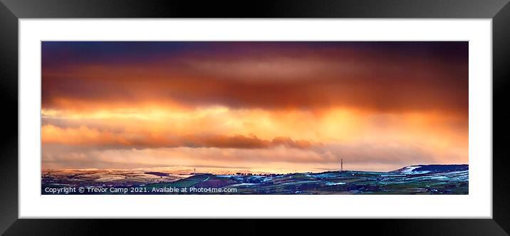 Over Ilkla Moor Baht 'at Framed Mounted Print by Trevor Camp