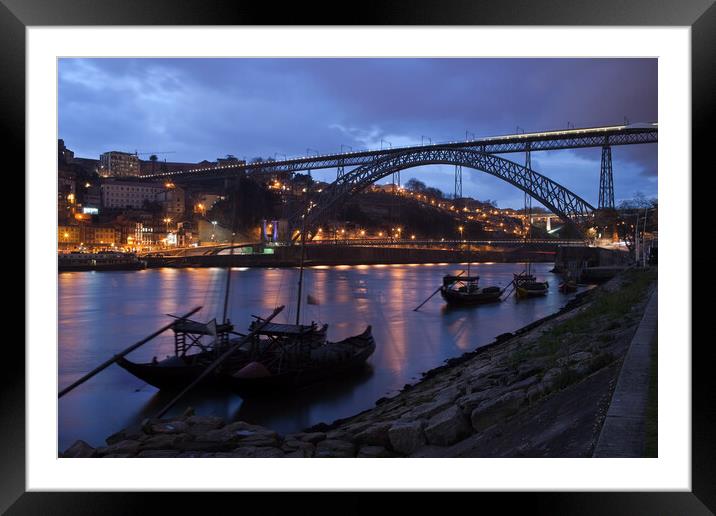 Evening at Douro River in Porto Framed Mounted Print by Artur Bogacki