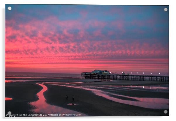 Red sky at night - Blackpool  Acrylic by Phil Longfoot