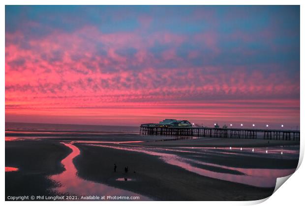 Red sky at night - Blackpool  Print by Phil Longfoot