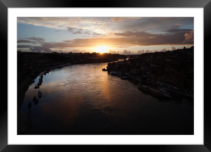 Douro River at Sunset in Portugal Framed Mounted Print by Artur Bogacki