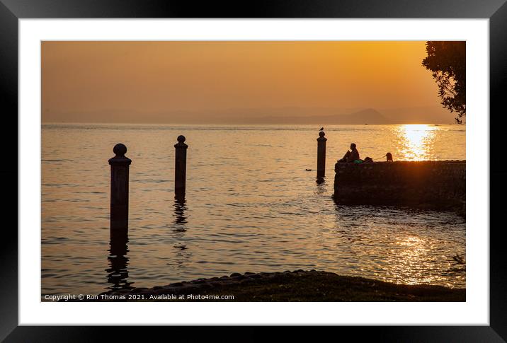 Lake Garda Sunset Framed Mounted Print by Ron Thomas