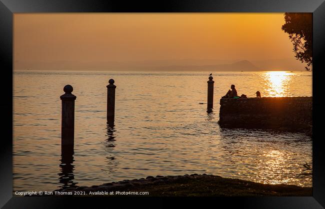 Lake Garda Sunset Framed Print by Ron Thomas