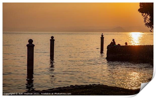 Lake Garda Sunset Print by Ron Thomas