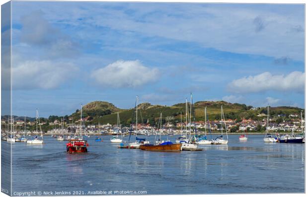 The River Conwy Estuary at Conwy, North Wales Canvas Print by Nick Jenkins