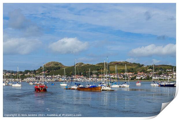 The River Conwy Estuary at Conwy, North Wales Print by Nick Jenkins