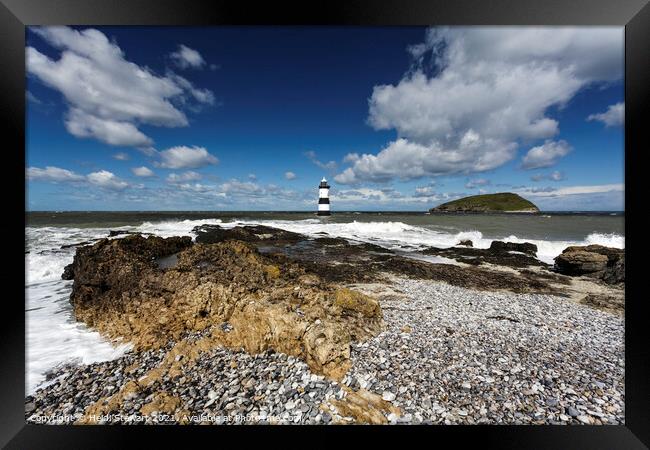 Trwyn Du Lighthouse, Penmon Point, Anglesey Framed Print by Heidi Stewart