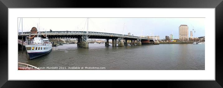Hungerford Bridge and Golden Jubilee Bridges. River Thames Framed Mounted Print by Kevin Plunkett