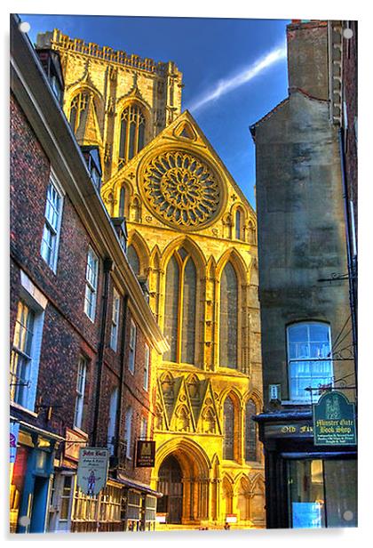 The Rose Window - York Minster Acrylic by Trevor Kersley RIP