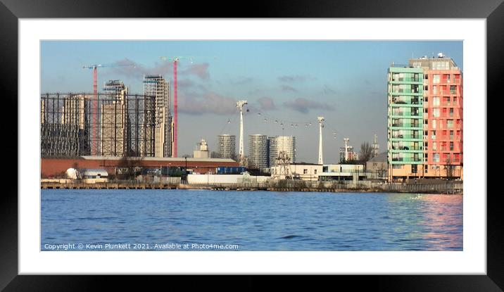 North Greenwich Peninsula Framed Mounted Print by Kevin Plunkett