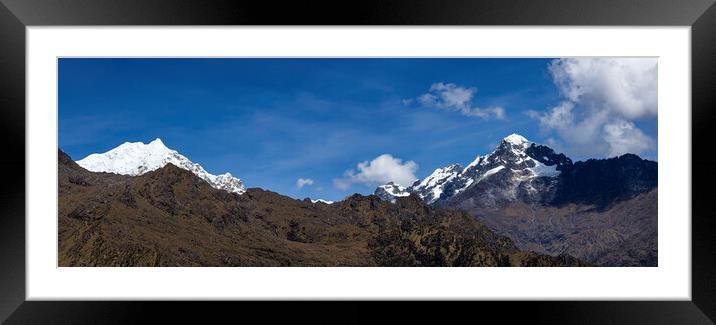 Majestic Andes Peaks Peru, Panorama Framed Mounted Print by Phil Crean