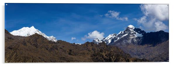 Majestic Andes Peaks Peru, Panorama Acrylic by Phil Crean