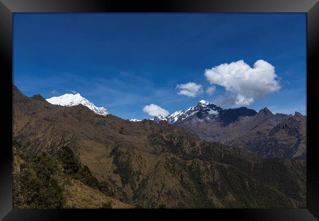 Lone cloud over the Andes, Peru Framed Print by Phil Crean