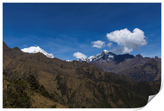 Lone cloud over the Andes, Peru Print by Phil Crean