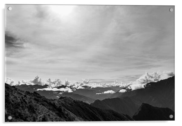 Andes in black and white, Peru Acrylic by Phil Crean