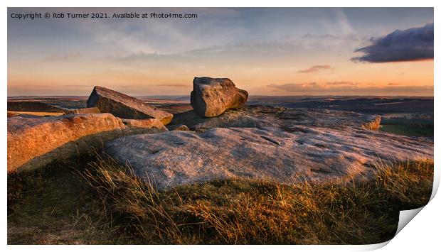 Evening on Stanage Edge. Print by Rob Turner
