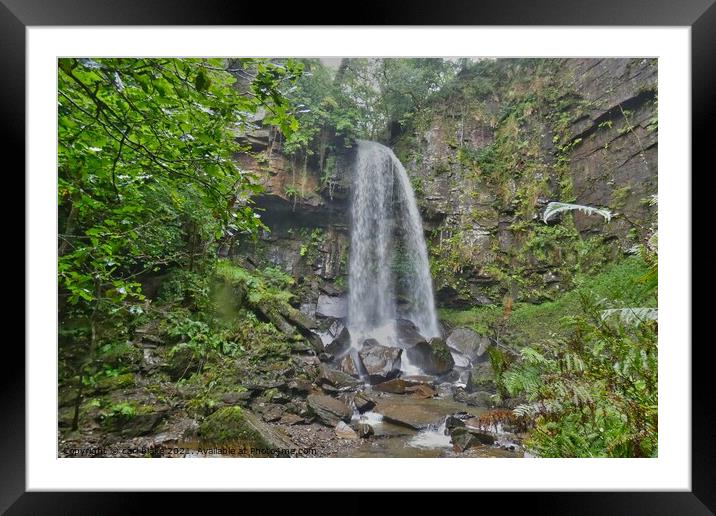 henrhyd waterfall Framed Mounted Print by carl blake