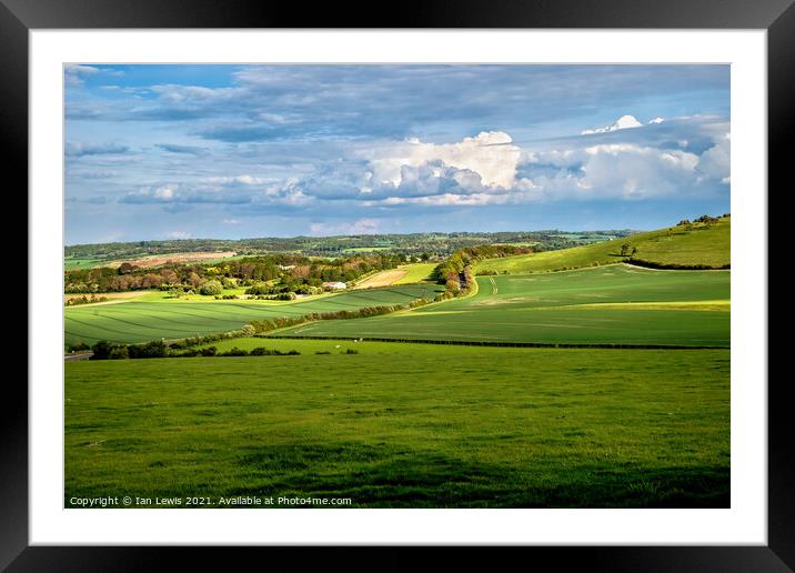 A view Of The Thames Valley Framed Mounted Print by Ian Lewis