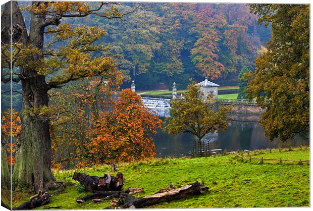 Autumn at Studley Royal Park. Canvas Print by Trevor Kersley RIP