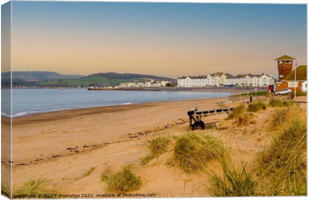 Exmouth Beach and Sea Front Canvas Print by Paul F Prestidge